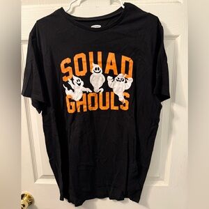 Old Navy Black Halloween Tee with Orange and White Print